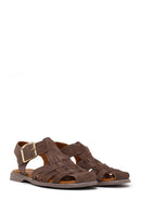 Woman Mink Ankle Buckle Suede Sandal | Derimod Woman Mink Ankle Buckle Suede Sandal | Derimod