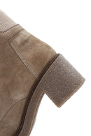 Women's Beige Suede Leather Boots | Derimod Women's Beige Suede Leather Boots | Derimod