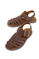 Woman Mink Ankle Buckle Suede Sandal | Derimod Woman Mink Ankle Buckle Suede Sandal | Derimod