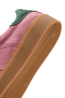 Kadın Pembe Bağcıklı Süet Deri Sneaker | Derimod Kadın Pembe Bağcıklı Süet Deri Sneaker | Derimod