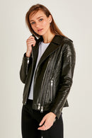 Gigi Women's Leather Jacket | Derimod Gigi Women's Leather Jacket | Derimod