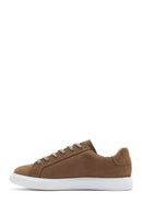 Men's Mink Lace-Up Nubuck Leather Sneaker | Derimod Men's Mink Lace-Up Nubuck Leather Sneaker | Derimod
