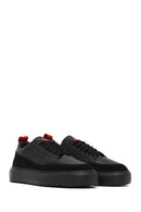 Men's Black Lace-Up Thick-Soled Leather Sneaker | Derimod Men's Black Lace-Up Thick-Soled Leather Sneaker | Derimod