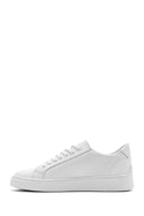 Men's White Lace-up Leather Sneaker | Derimod Men's White Lace-up Leather Sneaker | Derimod