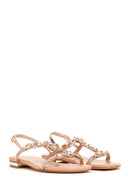 Women's Beige Stone Sandals | Derimod Women's Beige Stone Sandals | Derimod