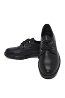 Woman Black Laced Leather Oxford Shoes | Derimod Woman Black Laced Leather Oxford Shoes | Derimod