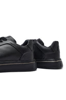 Erkek Siyah Bağcıklı Kalın Tabanlı Deri Sneaker | Derimod Erkek Siyah Bağcıklı Kalın Tabanlı Deri Sneaker | Derimod
