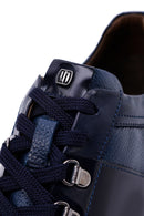 Erkek Lacivert Bağcıklı Kalın Tabanlı Deri Casual Sneaker | Derimod Erkek Lacivert Bağcıklı Kalın Tabanlı Deri Casual Sneaker | Derimod