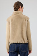 Cortina Women's Beige Short Teddy Coat | Derimod Cortina Women's Beige Short Teddy Coat | Derimod