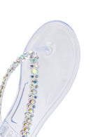 Women's Transparent Flip Flops with Stones Jelly Slippers | Derimod Women's Transparent Flip Flops with Stones Jelly Slippers | Derimod