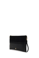 Woman Black Braided Chain-Strap Clutch Bag | Derimod Woman Black Braided Chain-Strap Clutch Bag | Derimod