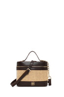 Woman Brown Long-Strap Printed Mini Box Crossbody Bag | Derimod Woman Brown Long-Strap Printed Mini Box Crossbody Bag | Derimod