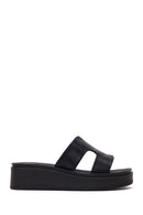 Women's Black Thick Soled Slippers | Derimod Women's Black Thick Soled Slippers | Derimod