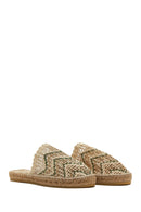 Women's Beige Straw Slippers | Derimod Women's Beige Straw Slippers | Derimod