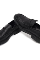 Men's Black Lace-Up Thick-Soled Leather Casual Sneaker | Derimod Men's Black Lace-Up Thick-Soled Leather Casual Sneaker | Derimod