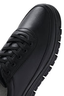 Men's Black Lace-Up Leather Casual Sneaker | Derimod Men's Black Lace-Up Leather Casual Sneaker | Derimod