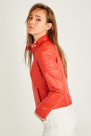 Nina Women's Leather Jacket | Derimod Nina Women's Leather Jacket | Derimod