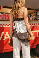 Woman Brown Long-Strap Printed Mini Crossbody Bag | Derimod Woman Brown Long-Strap Printed Mini Crossbody Bag | Derimod