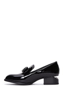 Kadın Siyah Rugan Topuklu Loafer | Derimod Kadın Siyah Rugan Topuklu Loafer | Derimod