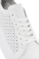 Women's White Thick Sole Lace Up Leather Sneaker | Derimod Women's White Thick Sole Lace Up Leather Sneaker | Derimod