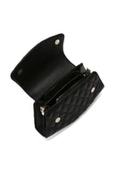 Women's Black Long Chain Strap Quilted Mini Shoulder Bag | Derimod Women's Black Long Chain Strap Quilted Mini Shoulder Bag | Derimod