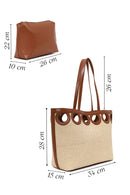 Woman Beige Wicker Shoulder Bag | Derimod Woman Beige Wicker Shoulder Bag | Derimod