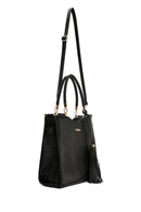 Women's Black Printed Long Strap Shoulder Bag | Derimod Women's Black Printed Long Strap Shoulder Bag | Derimod