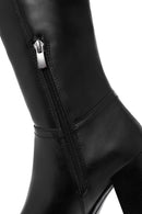 Women's Black Thick Heeled Zippered Boots | Derimod Women's Black Thick Heeled Zippered Boots | Derimod