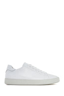 Men's White Lace-up Leather Sneaker | Derimod Men's White Lace-up Leather Sneaker | Derimod