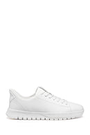 Geox Men White U Flextrıde Plus Lace-up Leather Sneaker | Derimod Geox Men White U Flextrıde Plus Lace-up Leather Sneaker | Derimod