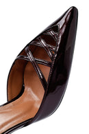 Women's Burgundy Ankle Buckle Thin Heel Patent Leather Shoes | Derimod Women's Burgundy Ankle Buckle Thin Heel Patent Leather Shoes | Derimod