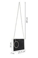 Women's Black Stone Long Chain Strap Evening Clutch Bag | Derimod Women's Black Stone Long Chain Strap Evening Clutch Bag | Derimod