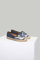 Blue Embroidered Women's Espadrille | Derimod Blue Embroidered Women's Espadrille | Derimod