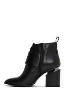 Women's Black Leather Heeled Boots | Derimod Women's Black Leather Heeled Boots | Derimod