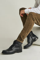 Soft Leather Zippered Men's Boots | Derimod Soft Leather Zippered Men's Boots | Derimod