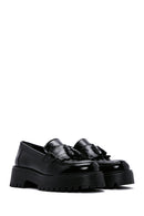 Women's Black Tassel Leather Masculine Loafer | Derimod Women's Black Tassel Leather Masculine Loafer | Derimod