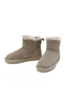 Women's Mink Fur Detailed Suede Leather Boots | Derimod Women's Mink Fur Detailed Suede Leather Boots | Derimod