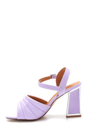 Women's Lilac Thick Heeled Sandals | Derimod Women's Lilac Thick Heeled Sandals | Derimod