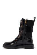 Women's Black Zippered Leather Boots | Derimod Women's Black Zippered Leather Boots | Derimod