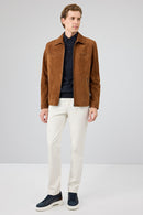 Mark Men's Brown Suede Leather Jacket | Derimod Mark Men's Brown Suede Leather Jacket | Derimod