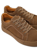 Erkek Vizon Bağcıklı Süet Deri Sneaker | Derimod Erkek Vizon Bağcıklı Süet Deri Sneaker | Derimod