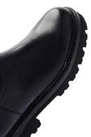 Women's Black Thick Soled Zippered Leather Boots | Derimod Women's Black Thick Soled Zippered Leather Boots | Derimod