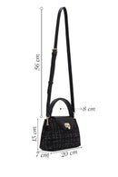 Woman Black Long-Strap Patterned Shoulder Bag | Derimod Woman Black Long-Strap Patterned Shoulder Bag | Derimod