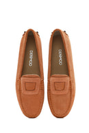 Women's Orange Suede Leather Loafer | Derimod Women's Orange Suede Leather Loafer | Derimod