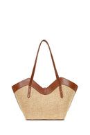 Woman Taba Wicker Shoulder Bag | Derimod Woman Taba Wicker Shoulder Bag | Derimod