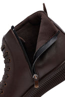 Male Brown Lace-Up Zip Closure Leather Sport Boots | Derimod Male Brown Lace-Up Zip Closure Leather Sport Boots | Derimod