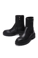 Women's Black Leather Zippered Boots | Derimod Women's Black Leather Zippered Boots | Derimod