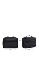 D-Pack Men's Black Fabric Handbag | Derimod D-Pack Men's Black Fabric Handbag | Derimod
