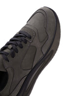 Erkek Gri Nubuk Deri Sneaker | Derimod Erkek Gri Nubuk Deri Sneaker | Derimod