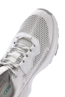 Women's White Lace-Up Thick-Sole Fabric Sneakers | Derimod Women's White Lace-Up Thick-Sole Fabric Sneakers | Derimod